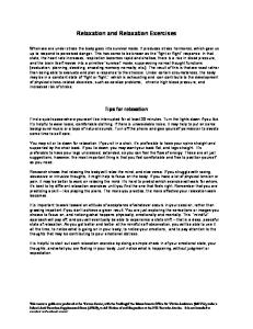 Relaxation and Relaxation Exercises - The Trauma Center
