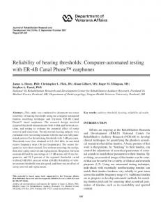 Reliability of hearing thresholds - Semantic Scholar