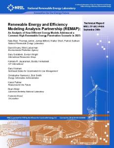 Renewable Energy and Efficiency Modeling Analysis ... - NREL