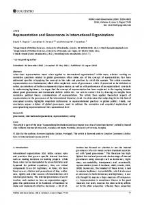 Representation and Governance in International ... - Cogitatio Press