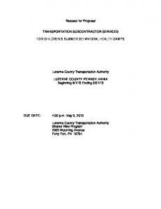 Request for Proposal - Luzerne County Transportation Authority