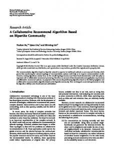 Research Article A Collaborative Recommend