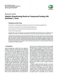 Research Article Adaptive Beamforming Based on Compressed ...