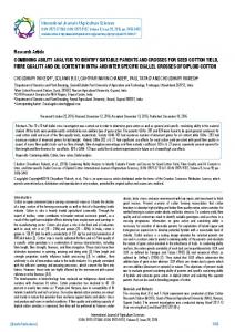 Research Article COMBINING ABILITY ... - BioInfo Publication