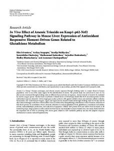 Research Article In Vivo Effect of Arsenic Trioxide on ...