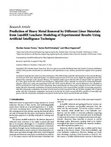 Research Article Prediction of Heavy Metal Removal ... - BioMedSearch