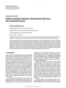 Research Article Vehicle Unsteady Dynamics