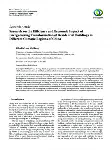 Research on the Efficiency and Economic Impact of Energy-Saving ...
