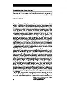 Research Priorities and the Future of Pregnancy - UIC Indigo