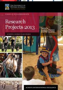 Research Projects 2013: Topics for Honours, Masters and PhD ...
