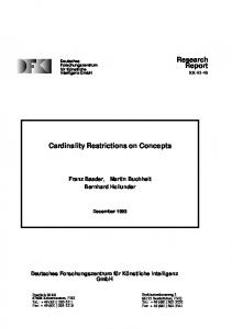 Research Report Cardinality Restrictions on Concepts - SciDok