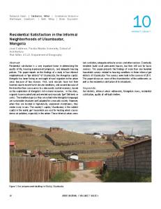 Residential Satisfaction in the Informal Neighborhoods of Ulaanbaatar ...