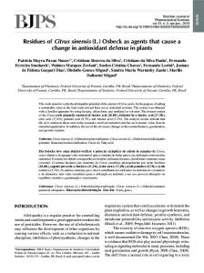 Residues of Citrus sinensis (L.) Osbeck as agents that cause ... - SciELO