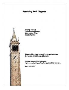 Resolving BGP Disputes - Semantic Scholar