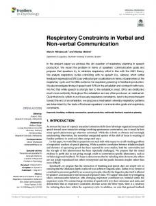 Respiratory Constraints in Verbal and Non-verbal
