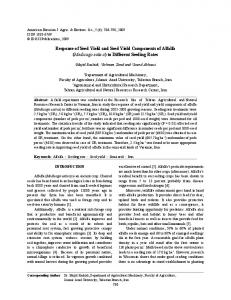 Response of Seed Yield and Seed Yield Components of Alfalfa