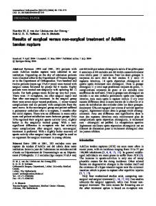 Results of surgical versus non-surgical treatment of Achilles tendon ...