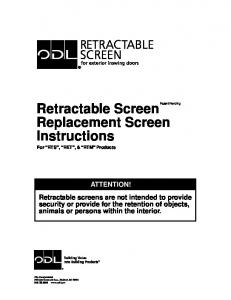 Retractable Screen Replacement Screen Instructions