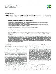 Review Article MEMS-Reconfigurable Metamaterials and ... - arXiv