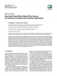Review Article Rare Earth Doped Silica Optical Fibre Sensors for ...