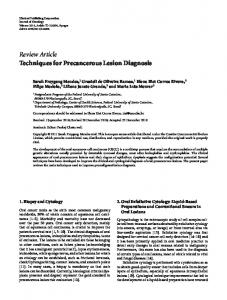 Review Article Techniques for Precancerous Lesion ... - ScienceOpen
