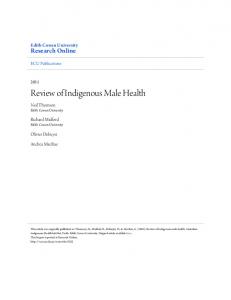 Review of Indigenous Male Health - Research Online - Edith Cowan ...