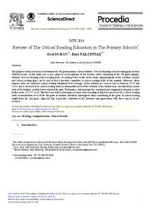 Review of the Critical Reading Education in the ... - Science Direct