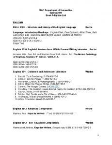 RGC Department of Humanities Spring 2014 Book Adoption List ...