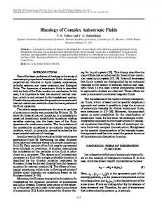 Rheology of Complex Anisotropic Fluids - Springer Link