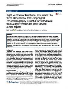 Right ventricular functional assessment by three ... - Springer Link