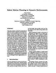 Robot Motion Planning in Dynamic Environments - CiteSeerX
