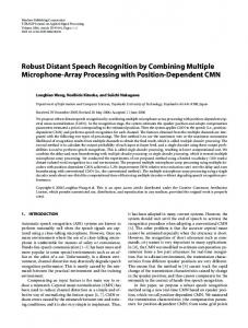 Robust Distant Speech Recognition by Combining