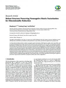 Robust Structure Preserving Nonnegative Matrix Factorization for