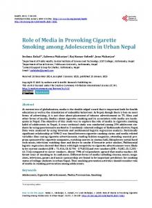 Role of Media in Provoking Cigarette Smoking among Adolescents in ...