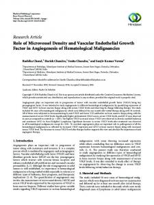 Role of Microvessel Density and Vascular Endothelial Growth Factor ...