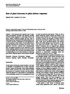 Role of plant hormones in plant defence responses - Springer Link