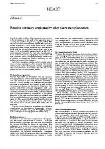 Routine coronary angiography after heart transplantation.