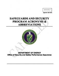 safeguards and security program acronyms & abbreviations - U.S. ...