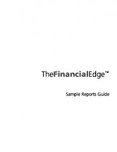 Sample Reports Guide for The Financial Edge