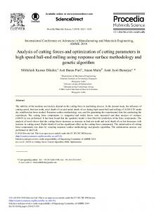 ScienceDirect analysis of cutting forces and
