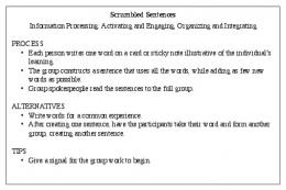 Scrambled Sentences Information Processing: Activating and ...