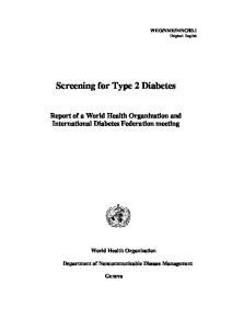 Screening for Type 2 Diabetes