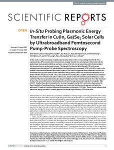 Se2 Solar Cells by Ultrabroadband Femtosecond Pump-Probe