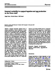 Seasonal variability in copepod ingestion and egg production on the ...
