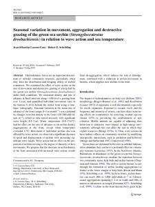 Seasonal variation in movement, aggregation and
