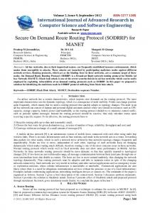 Secure On Demand Route Routing Protocol (SODRRP) for MANET