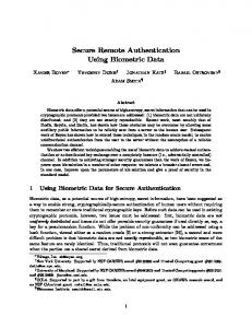 Secure Remote Authentication Using Biometric Data
