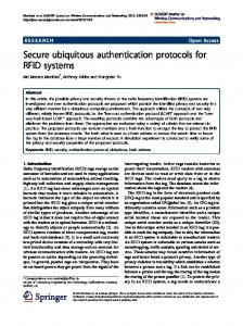 Secure ubiquitous authentication protocols for