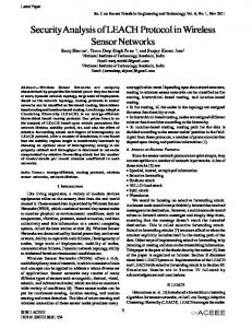 Security Analysis of LEACH Protocol in Wireless ... - Semantic Scholar