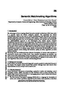 Semantic Matchmaking Algorithms - Semantic Scholar